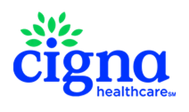 A blue and green logo for cigna healthcare