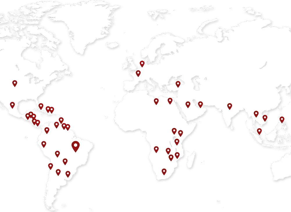 mapa de abrangência global tecnotok

