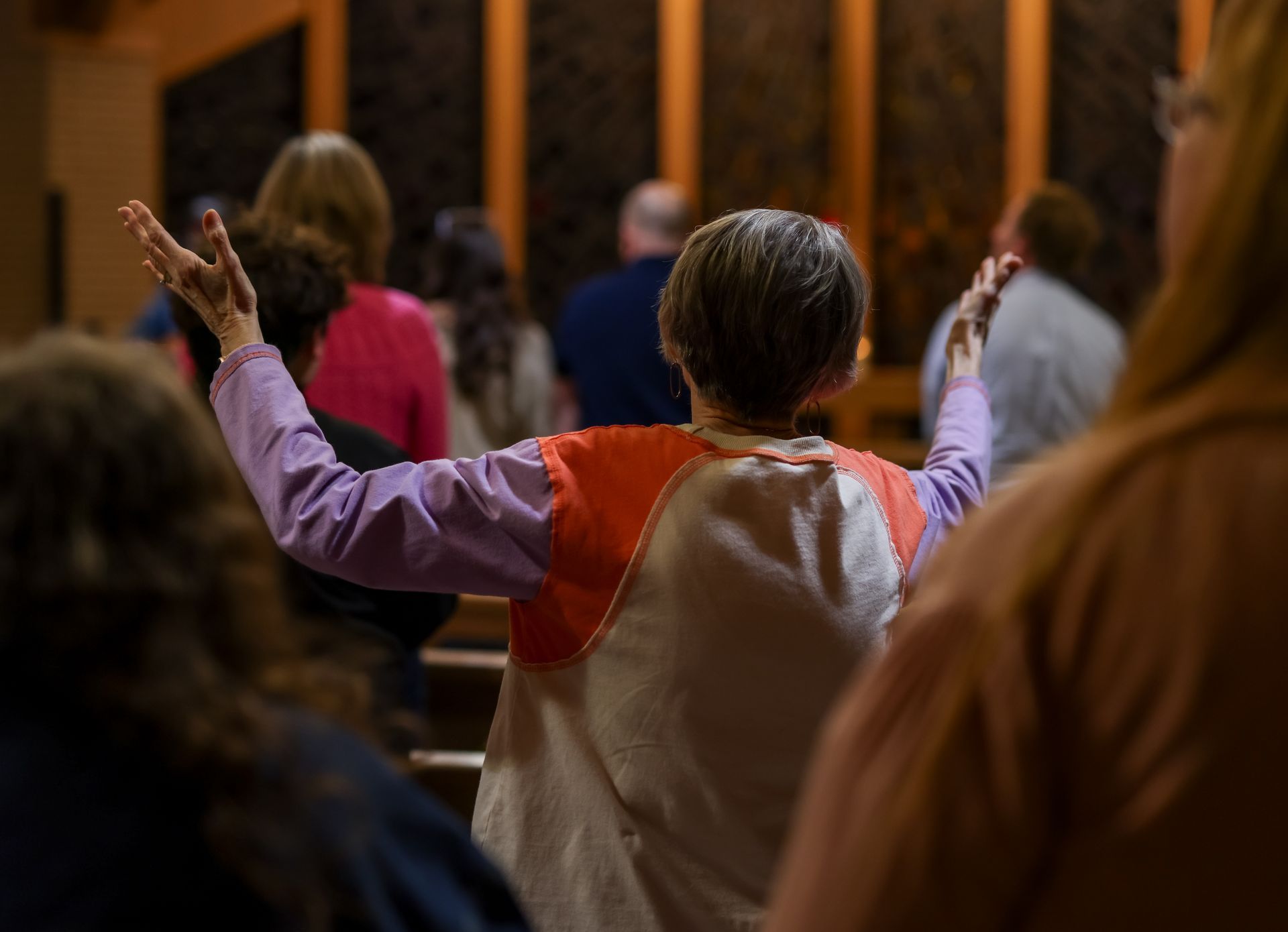 Congregation at a worship service