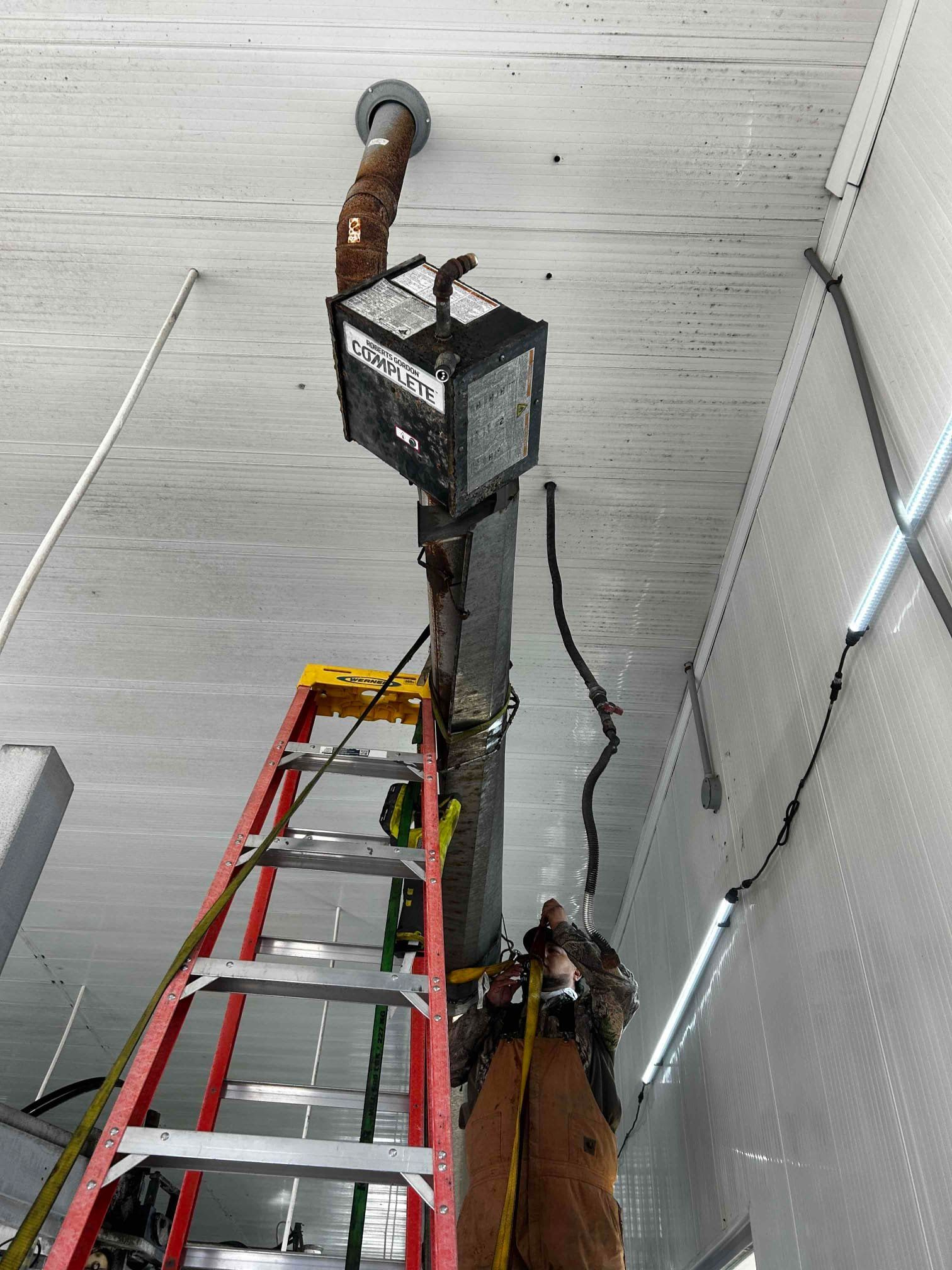 commercial tube heater installation