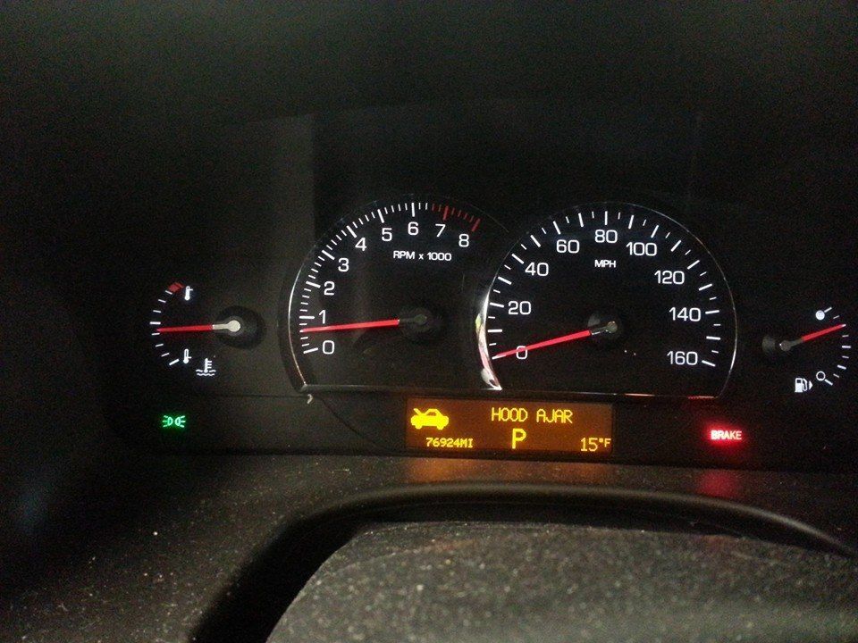 Car dashboard with illuminated 