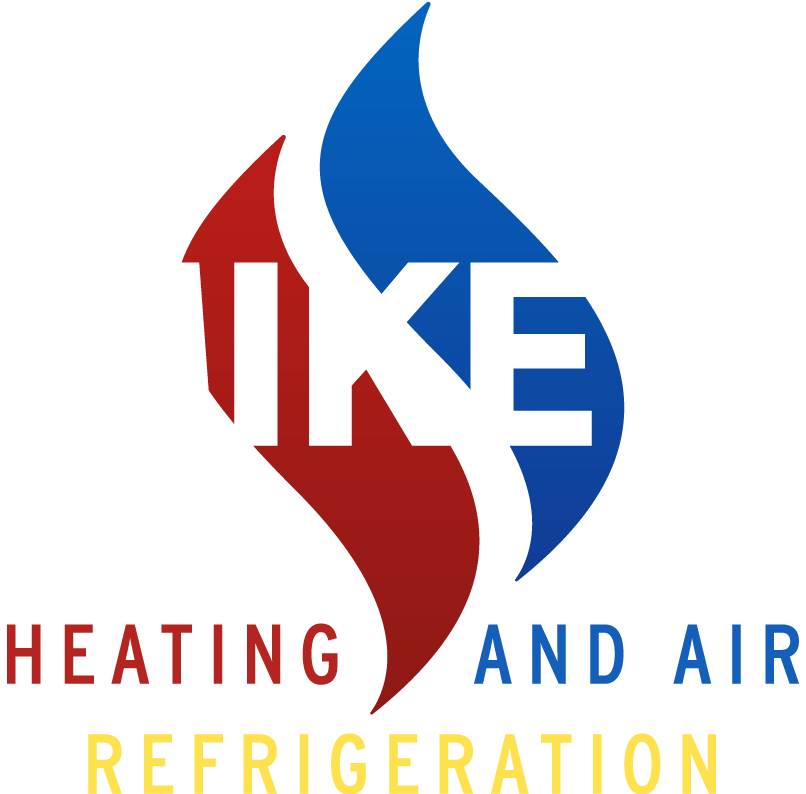 A logo for ike heating and air refrigeration