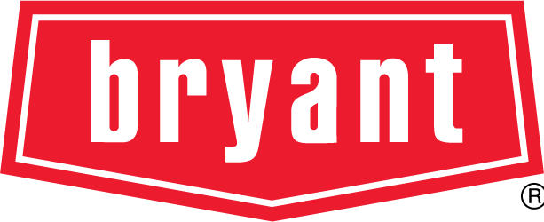 A red and white logo for bryant air conditioners
