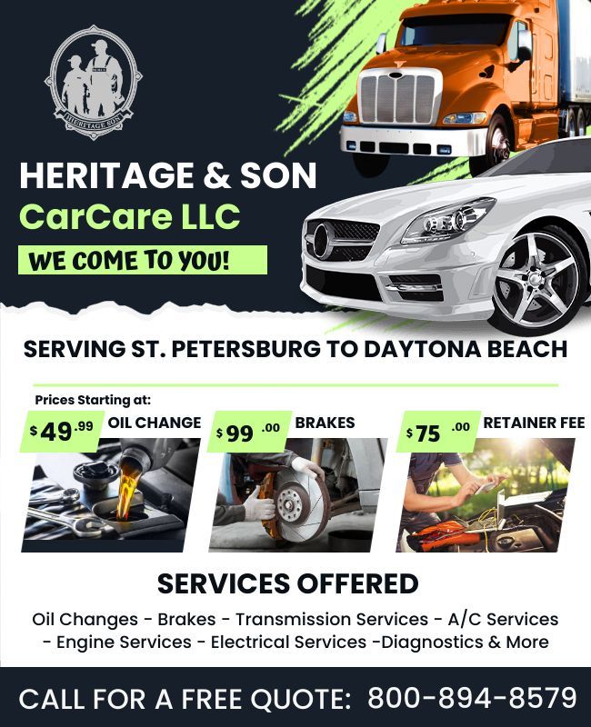 Mobile Auto Repair Graphic Design Ad Design/Flyer for vehicle mechanic in Orlando, Florida