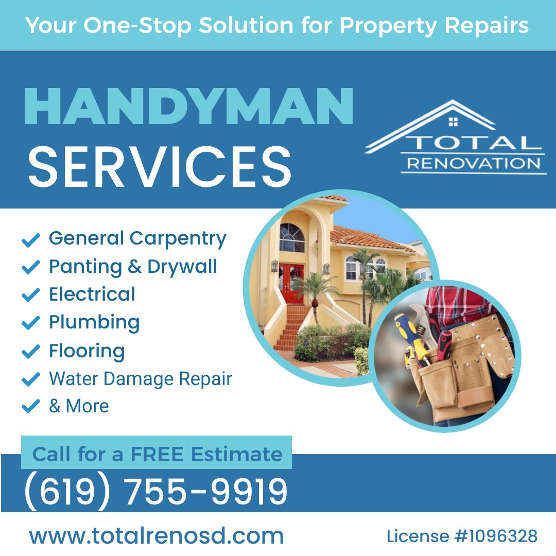 Handyman Graphic Design Ad Design/Flyer for Contractor in San Deigo California