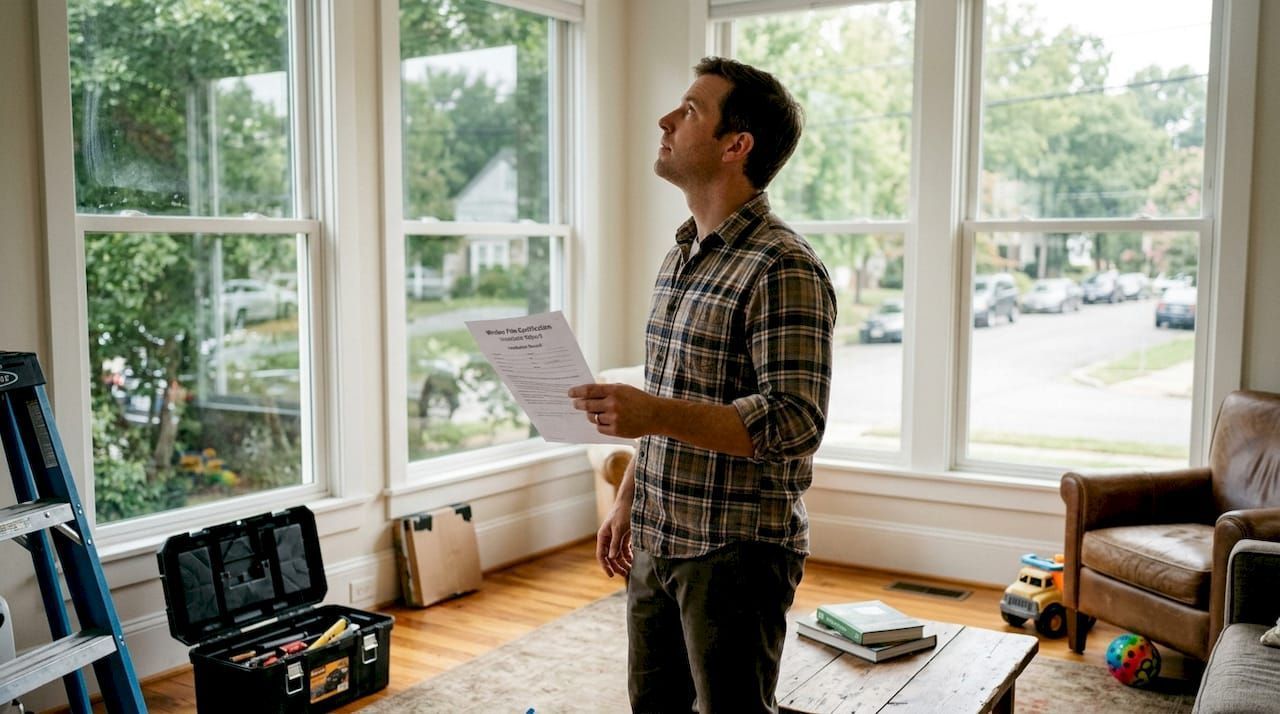 Security window film on glass