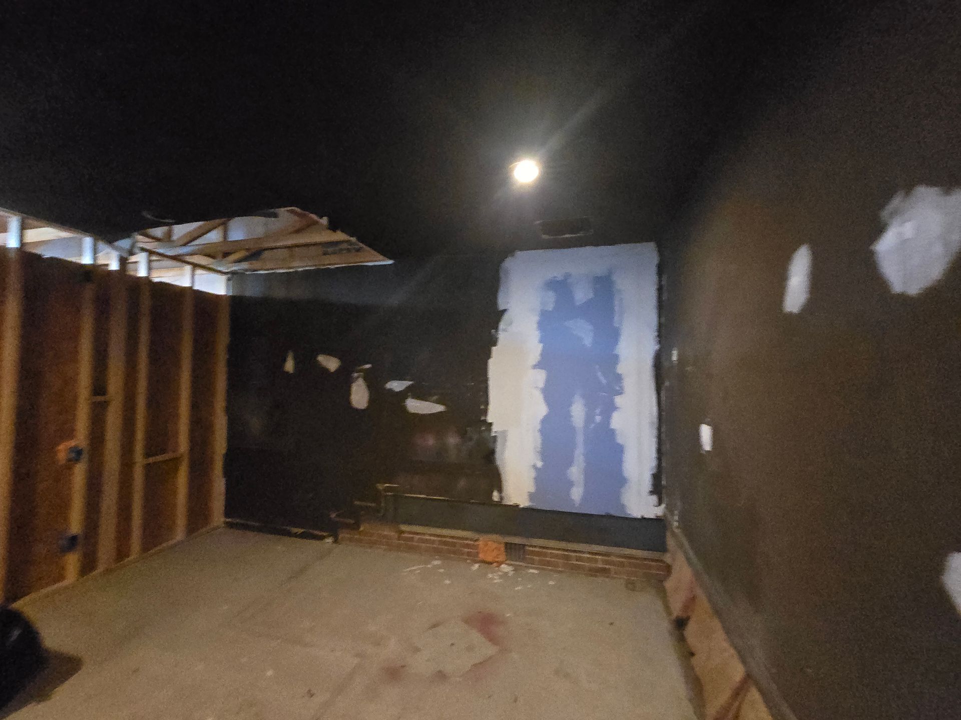 during garage remodeling