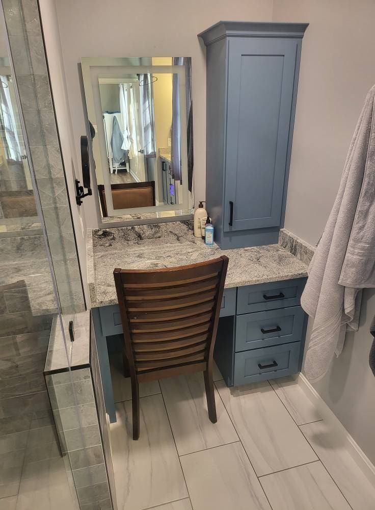 built in linen closet