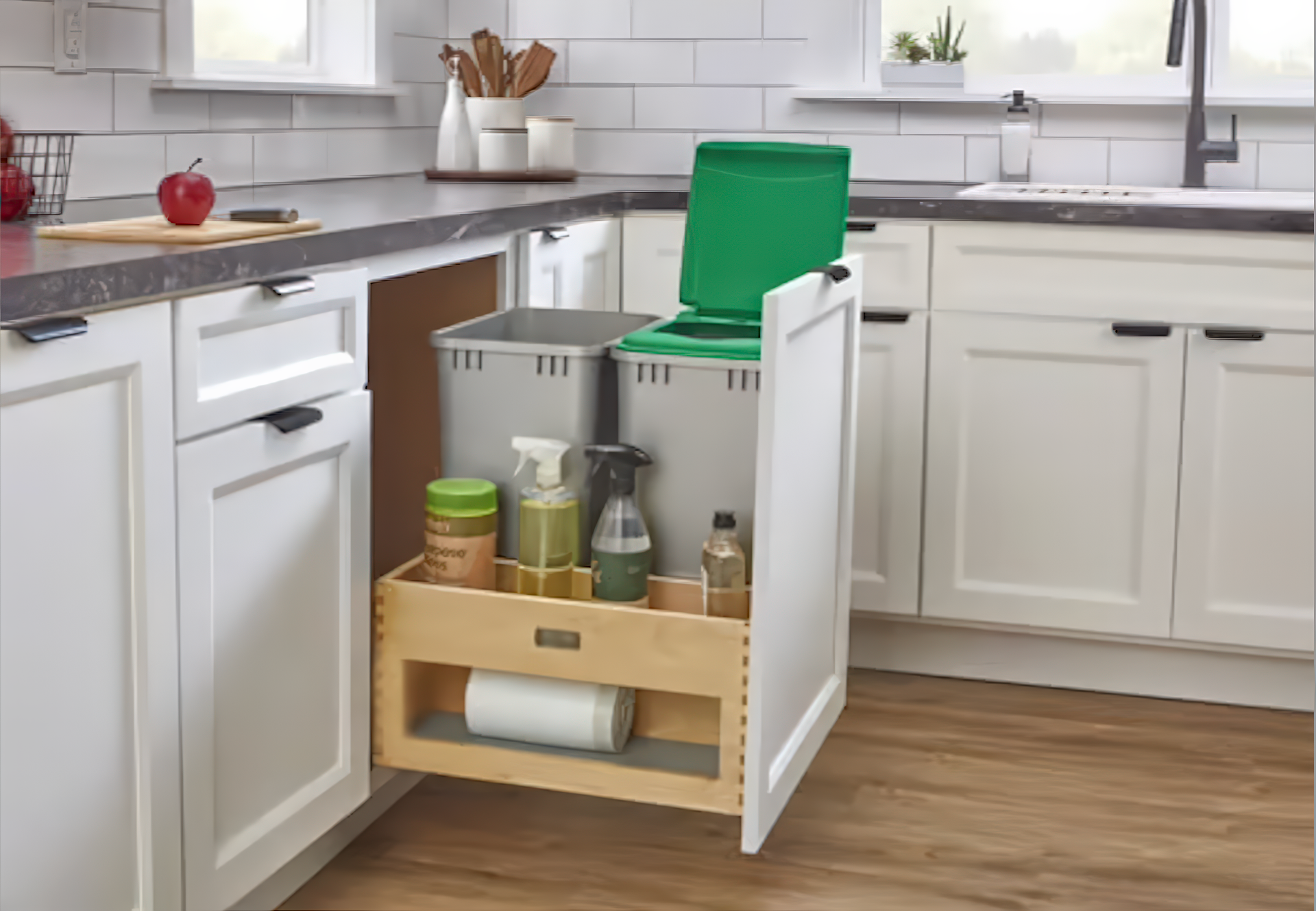 Trash Can Pull Out With Storage Trash Can Pull Out With Storage