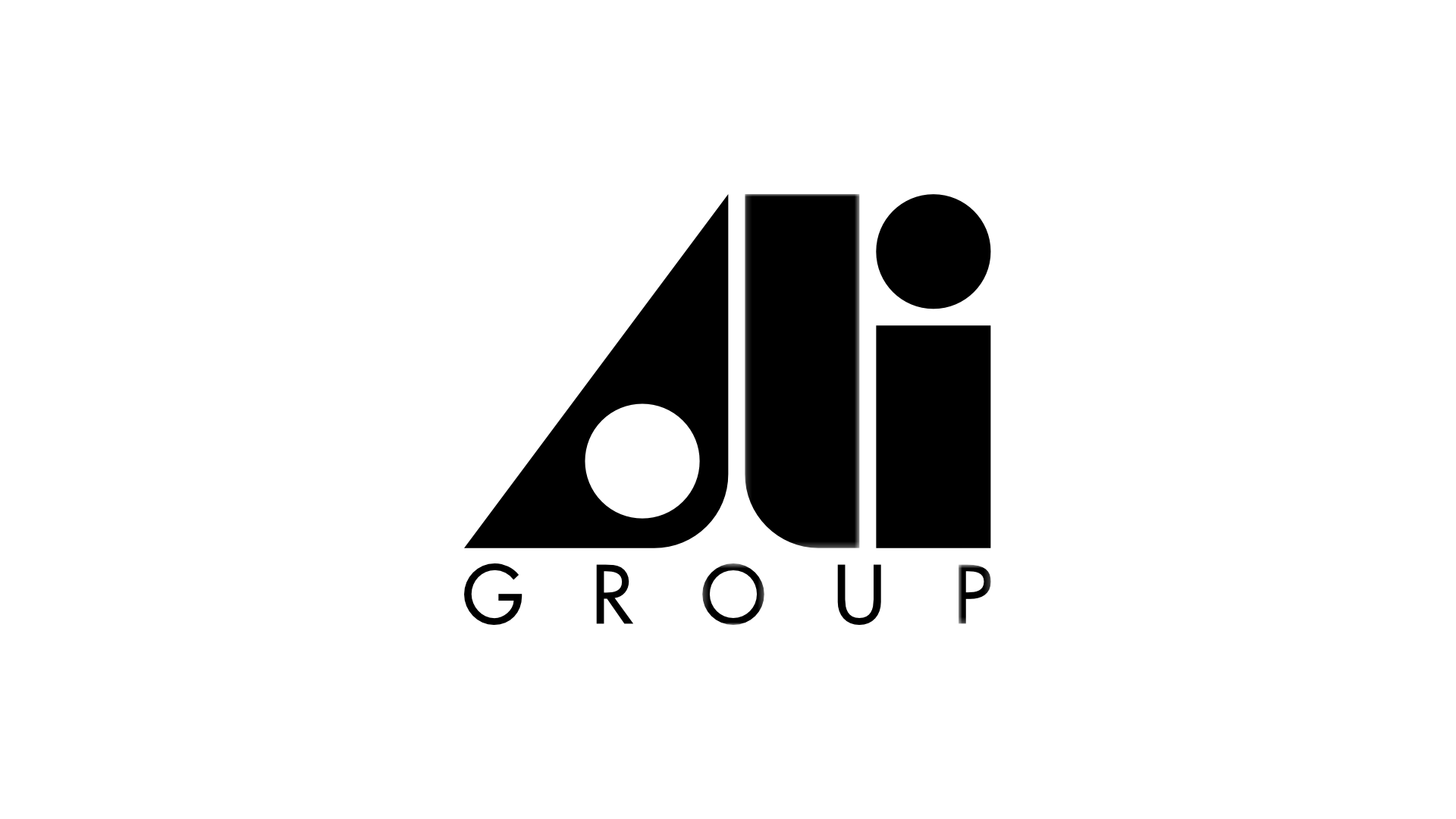 Il logo nero di Ali Group presenta una 