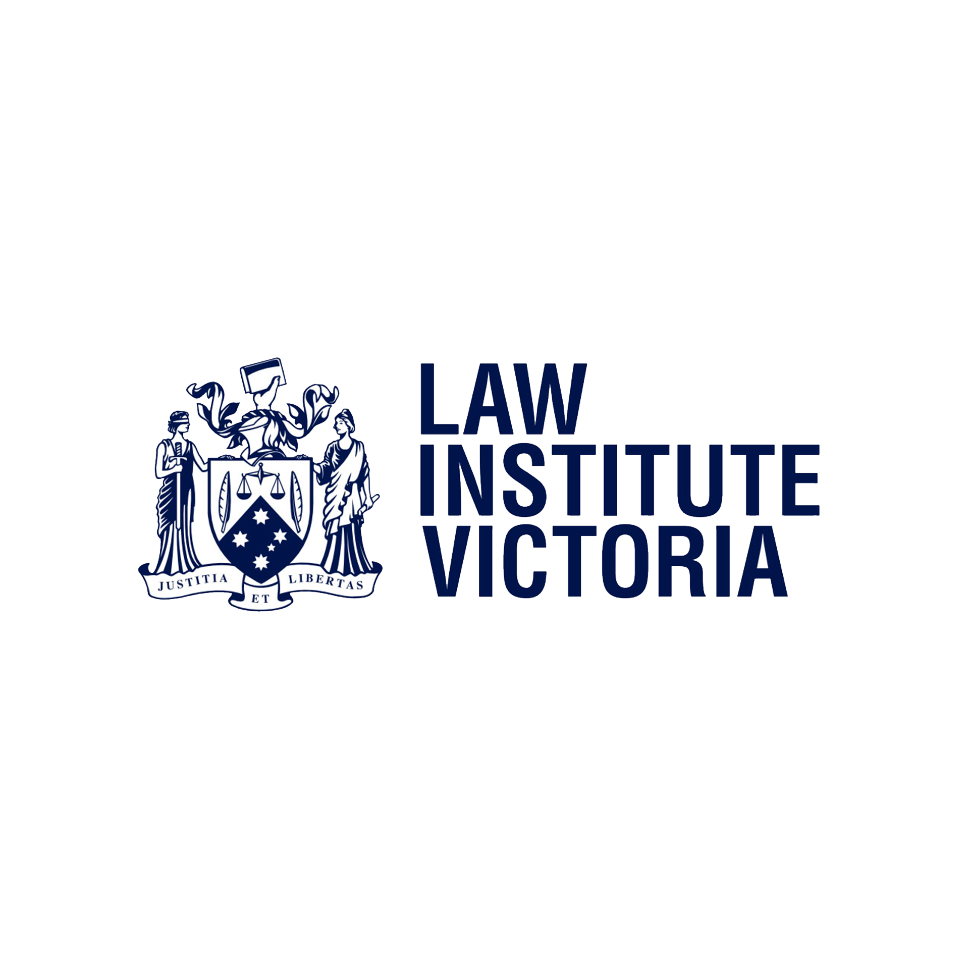 a logo for the law institute of victoria with a coat of arms .