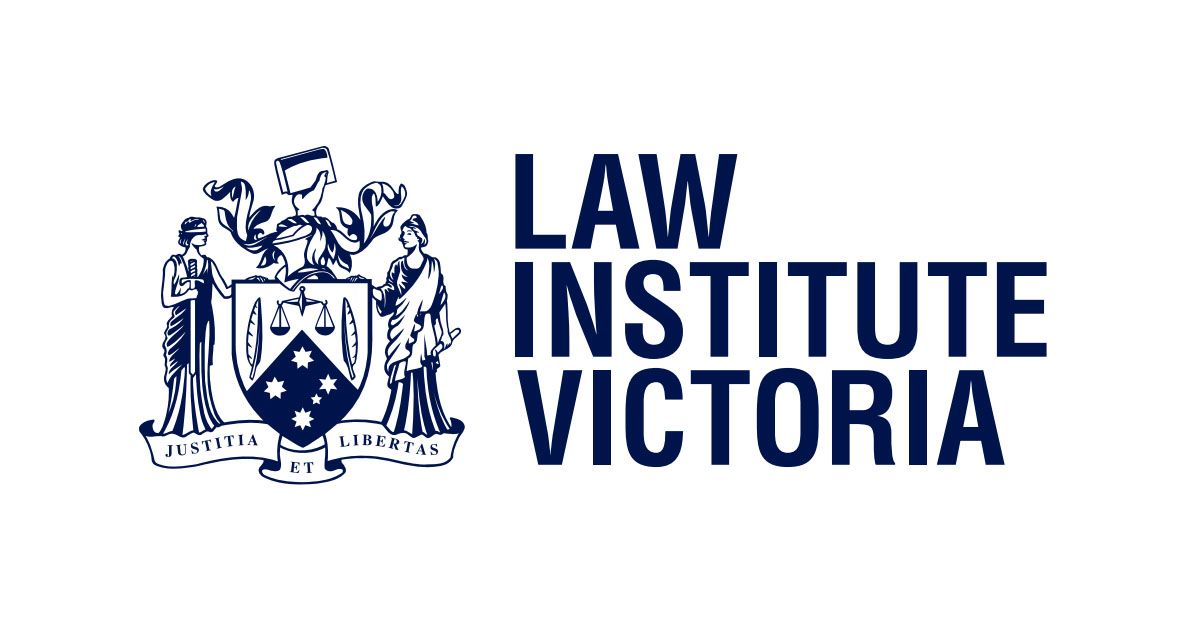a logo for the law institute of victoria with a coat of arms .
