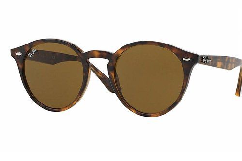 occhiali da sole havana con aste in metallo