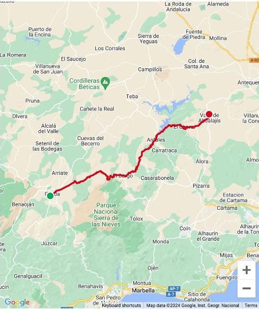 A map of a country with a red line going through it