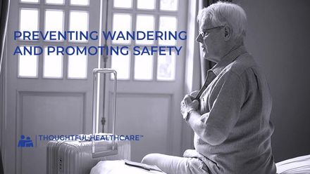 video thumbnail for wandering prevention video with elderly man sitting on bed