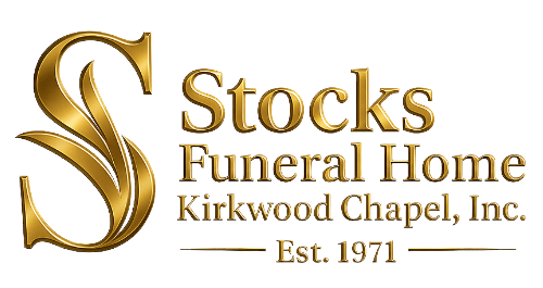 The logo for sample funeral home is shown on a white background.