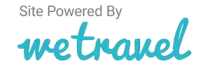 Site powered by Wetravel logo in teal script on a white background
