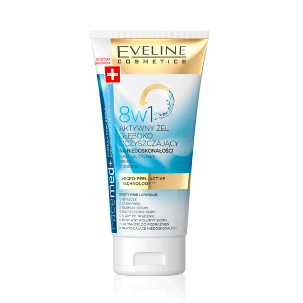 Un tubo de cosméticos Eveline tiene una cruz suiza.
