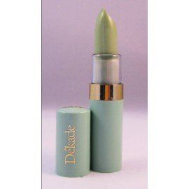 Un lápiz labial verde con la palabra dekade.