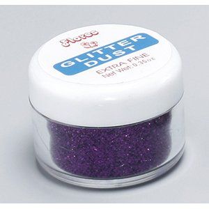 Un frasco de polvo de purpurina violeta extrafino