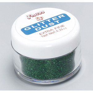 Un frasco de polvo de brillantina verde extrafino