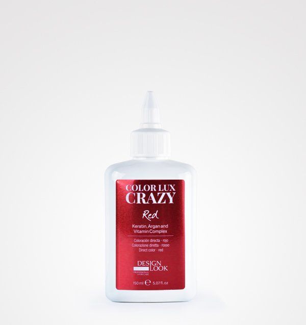Una botella de tinte para el cabello Color Lux Crazy Red