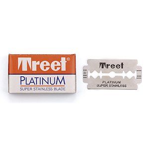 Una caja de hojas de afeitar de acero inoxidable Treet Platinum Super