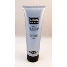 Un tubo de gel de afeitar Dekade para hombres.