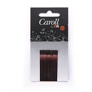 Un paquete de horquillas para el cabello en un paquete negro sobre un fondo blanco.