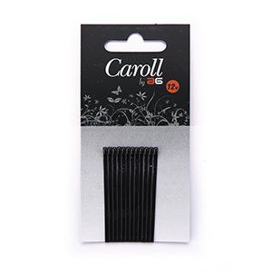 Un paquete de horquillas negras sobre un fondo blanco.