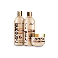 Set de champú, acondicionador y mascarilla de keratina