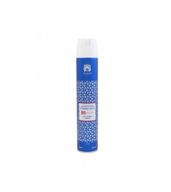 Una botella de desodorante azul y blanca sobre un fondo blanco.