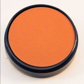 Un círculo naranja con un borde negro sobre una superficie blanca