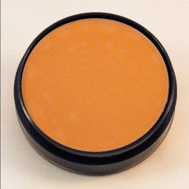 Un círculo naranja con un borde negro sobre una superficie blanca