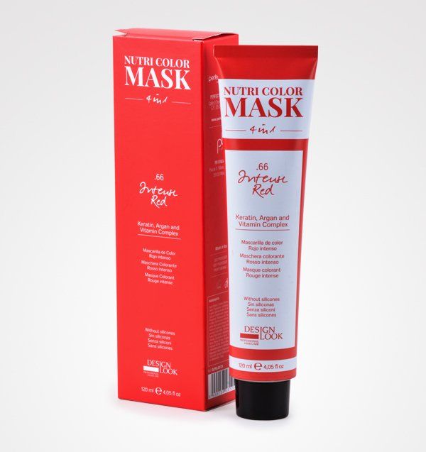 Un tubo de mascarilla nutri color se encuentra junto a su caja.