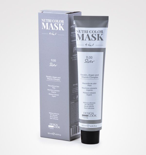 Un tubo de mascarilla nutri color se encuentra junto a su caja.