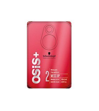 Osis + mess up 2 de schwarzkopf es un producto para el cabello que parece una lata de refresco.