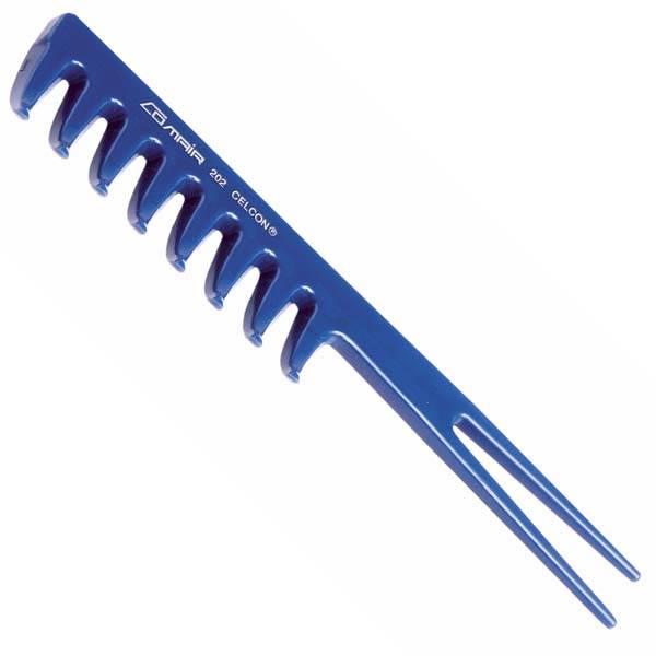 Un peine azul con la palabra peine escrita en él.