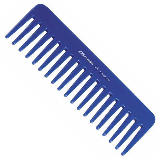 Un peine azul con la palabra peine escrita en él.