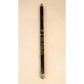 Un lápiz negro dekade está sobre una superficie blanca