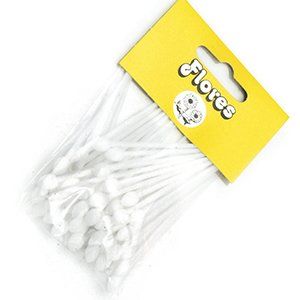 Un paquete de flores blancas está etiquetado como flores.