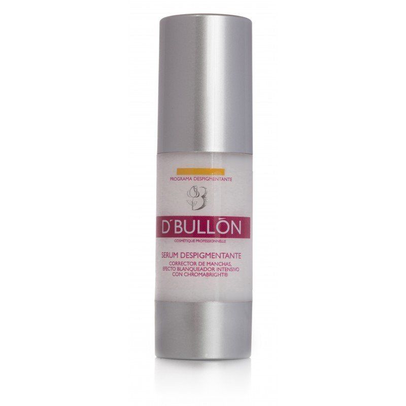 Una botella de dbullon serum despigmentante sobre un fondo blanco.