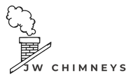 The logo for jw chimneys shows a chimney with smoke coming out of it.
