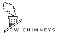 The logo for jw chimneys shows a chimney with smoke coming out of it.