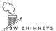 The logo for jw chimneys shows a chimney with smoke coming out of it.