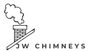 The logo for jw chimneys shows a chimney with smoke coming out of it.