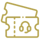 A gold outline icon of a map pin on a white background.