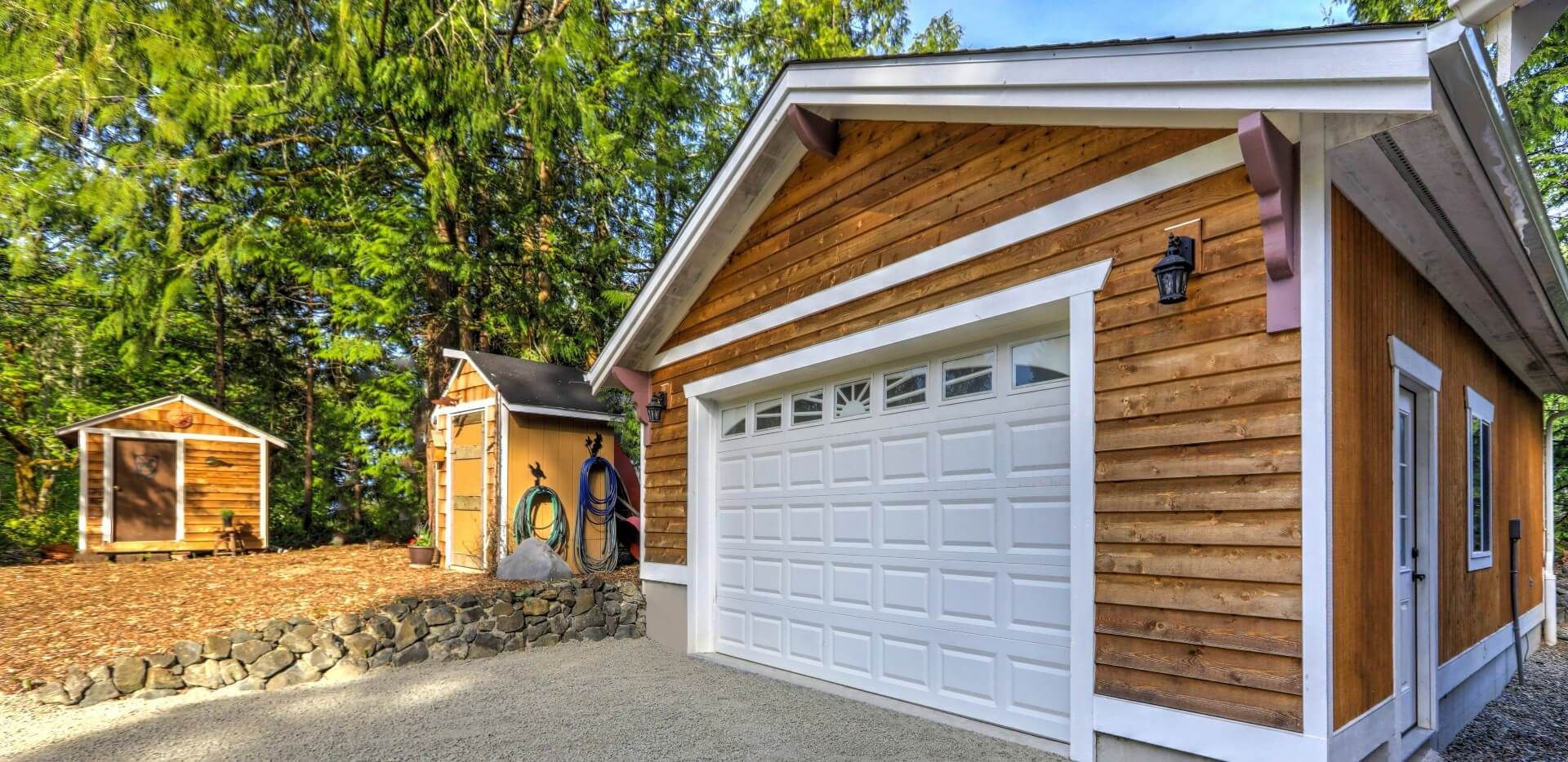 A garage that has been converted into an accessory  dwelling unit