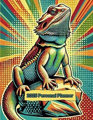 A colorful lizard is sitting on top of a rock.