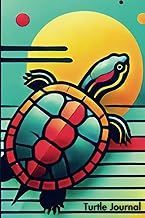 A colorful painting of a turtle with a sun in the background.